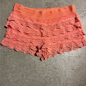 Joe Boxer Coral Crochet High Waist Shorts
